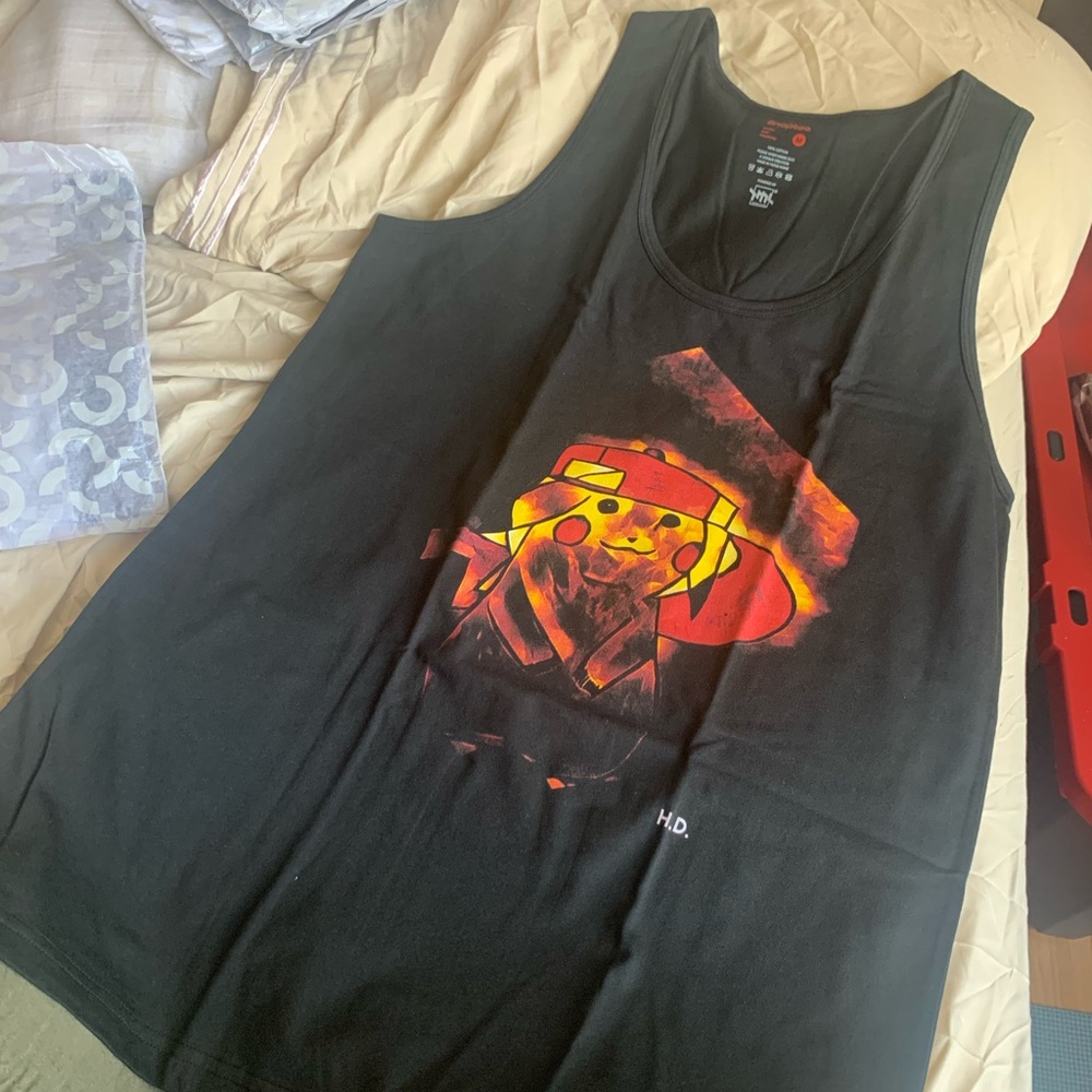 Art graffiti pikachu got burn tang tops